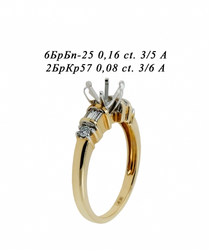 Кольцо-каст из желтого золота с бриллиантами 0809SB89-5077 