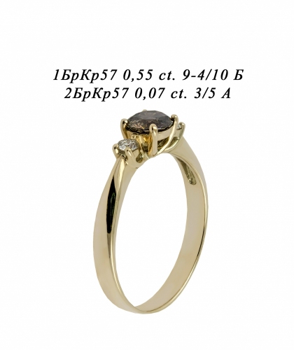 Кольцо из желтого золота с бриллиантами ЗЯ5801 