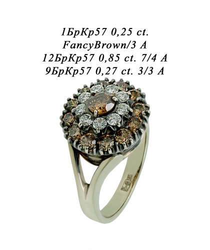 Кольцо из белого золота с бриллиантами П60Х162      