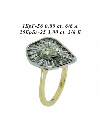 Кольцо из желтого золота с бриллиантами П93Х207 