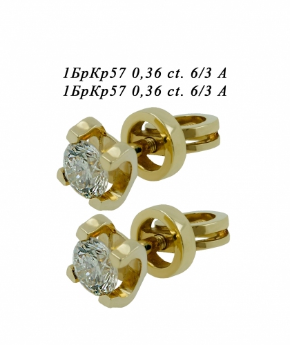 Серьги из желтого золота с бриллиантами П150Х144 