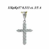 Подвеска Крест из белого золота с бриллиантами 04234--2,3_00165 