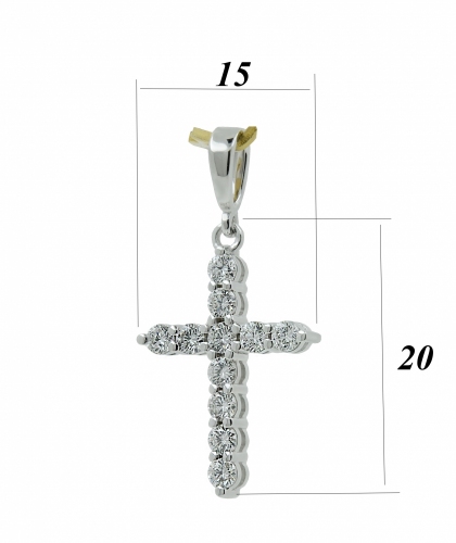 Подвеска Крест из белого золота с бриллиантами 04234--2,3_00165 