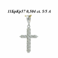 Подвеска Крест из белого золота с бриллиантами 04234-2,3_00332 