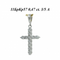 Подвеска Крест из белого золота с бриллиантами 04234-2,25_00509 