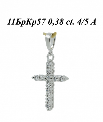 Подвеска Крест из белого золота с бриллиантами 04234-2,1_00684 