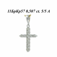 Подвеска Крест из белого золота с бриллиантами 04234-2,3_00851 
