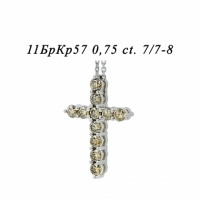 Подвеска Крест из белого золота с бриллиантами 04234-2,6_00516 