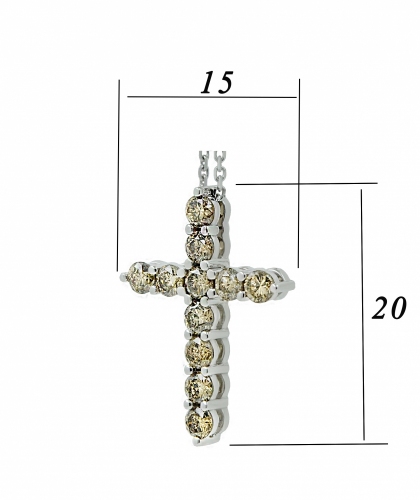 Подвеска Крест из белого золота с бриллиантами 04234-2,6_00516 