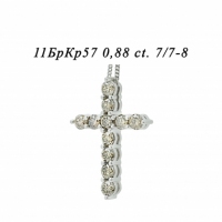 Подвеска Крест из белого золота с бриллиантами 04234-2,8_00349 